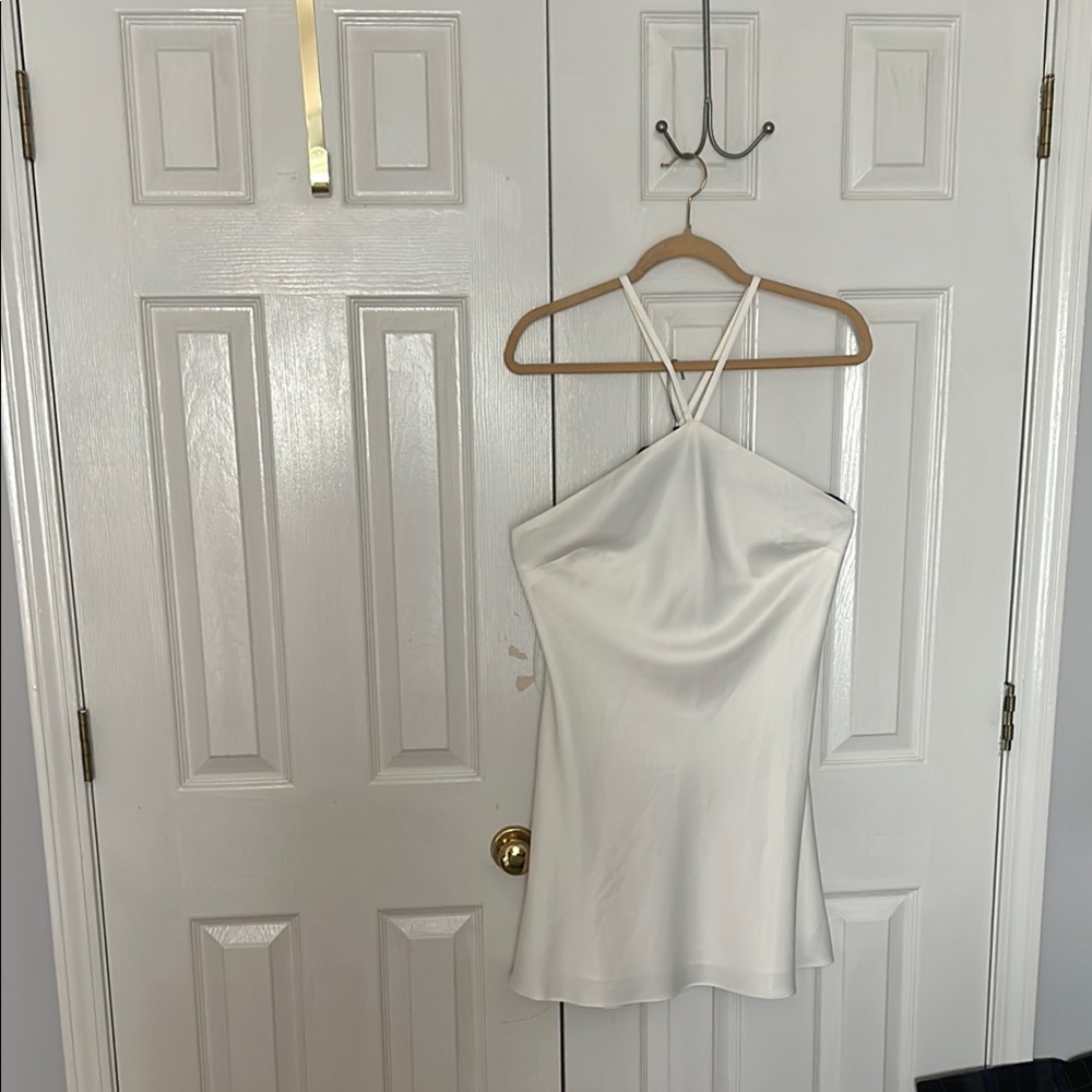 Lulu's White Mini Halter Slip Dress Size Large